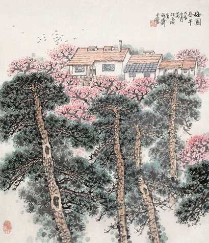 宋玉麟 戊辰（1988年）作 梅园春早 镜心
